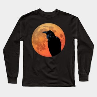 Raven on the blood moon Long Sleeve T-Shirt